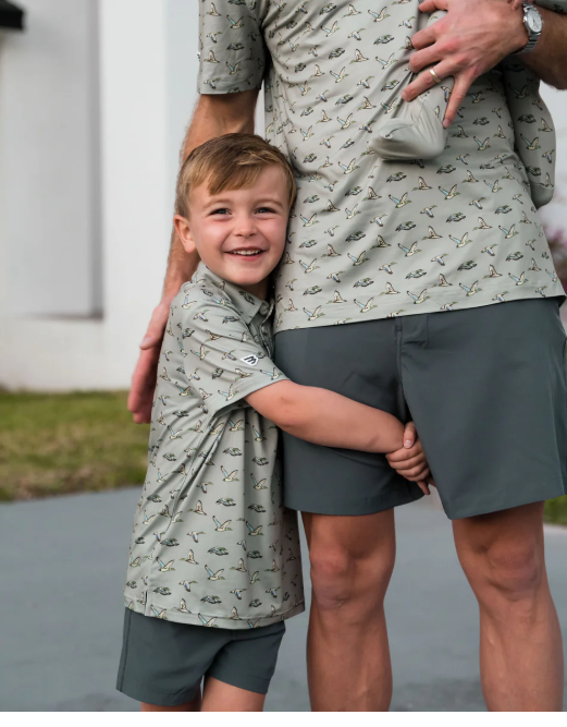 Youth Performance Polo - Flying Ducks Green