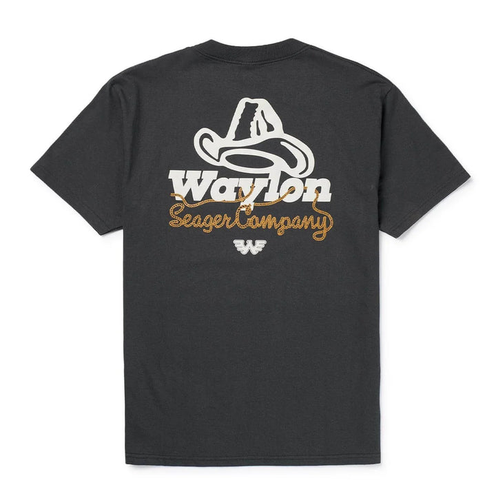 Seager x Waylon Jennings Lasso Lash Premium Tee - Pigment Black