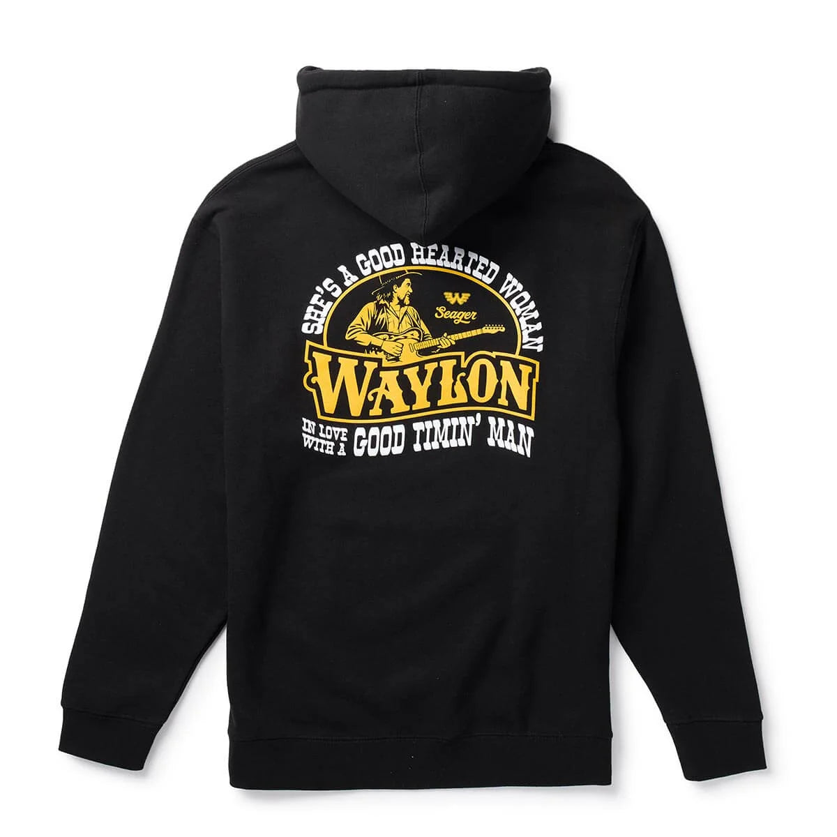 Seager x Waylon Jennings Good Hearted Woman Hoodie - Black
