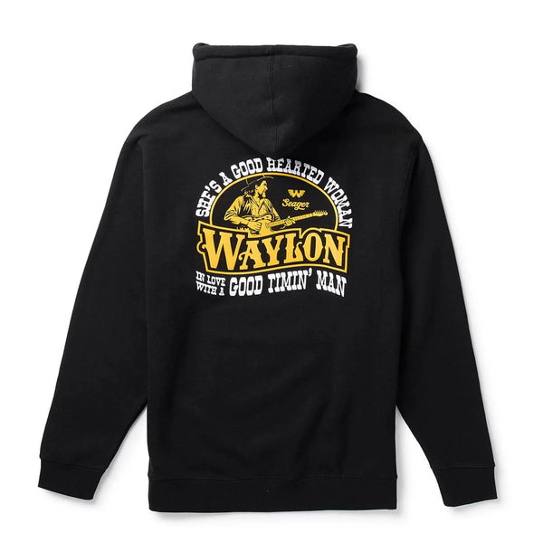 Seager x Waylon Jennings Good Hearted Woman Hoodie - Black