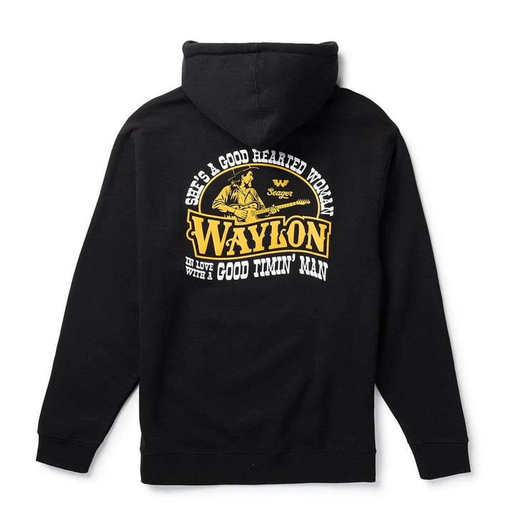Seager x Waylon Jennings Good Hearted Woman Hoodie - Black