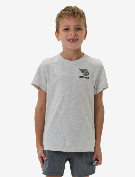 Youth SS Tee - Flying B Logo - Heather Ash Grey