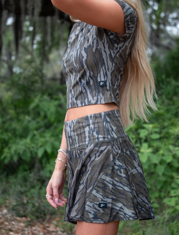 Outland Skort | Mossy Oak Bottomland Camo