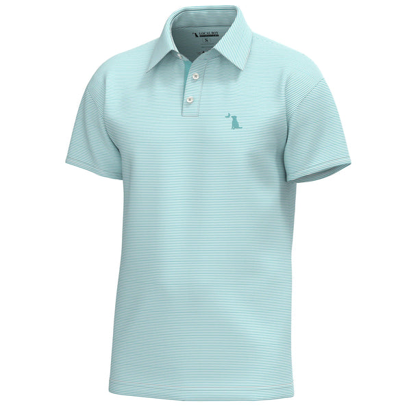 Youth Palms Polo - Aqua & White