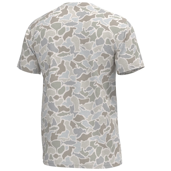 Youth S/S Heather Blend Crew - Saltwater Camo
