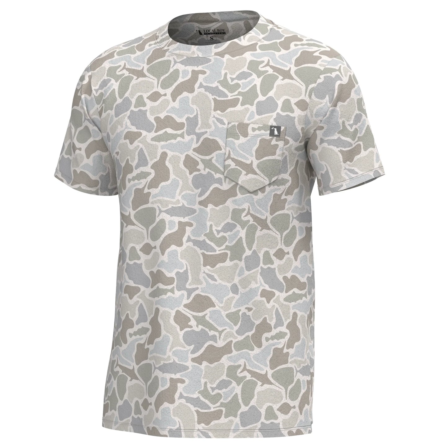 Youth S/S Heather Blend Crew - Saltwater Camo