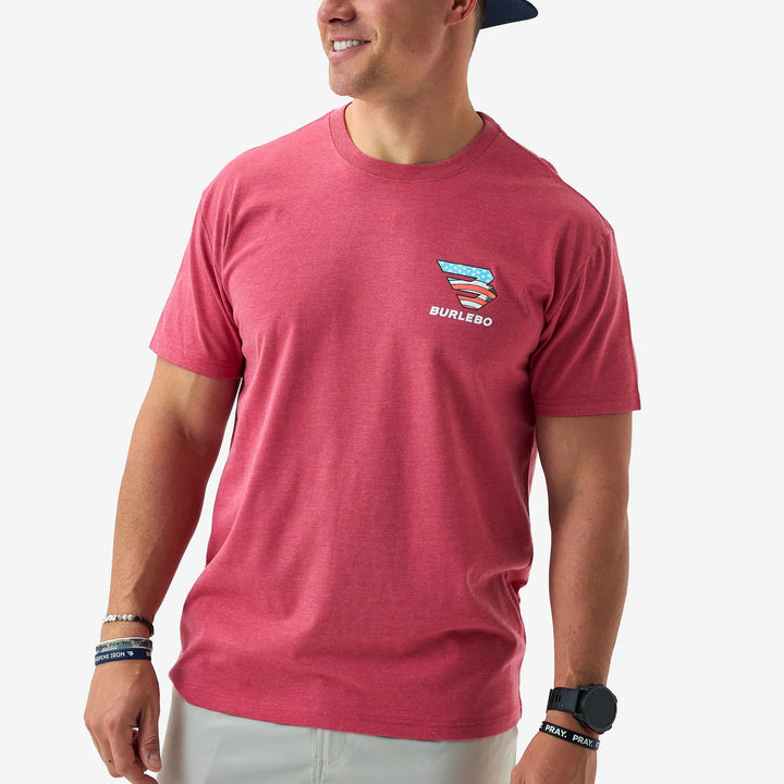 SS Tee - American Dogs - Heather Crimson