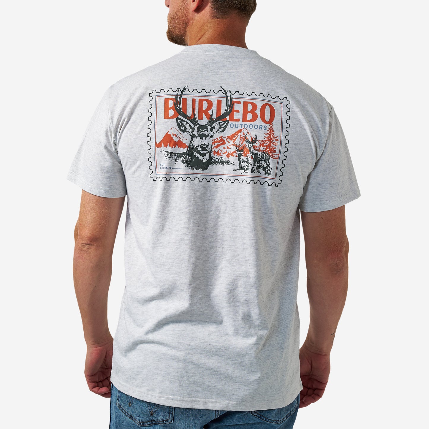 Short Sleeve Tee - Buck Stamp - Ash Grey