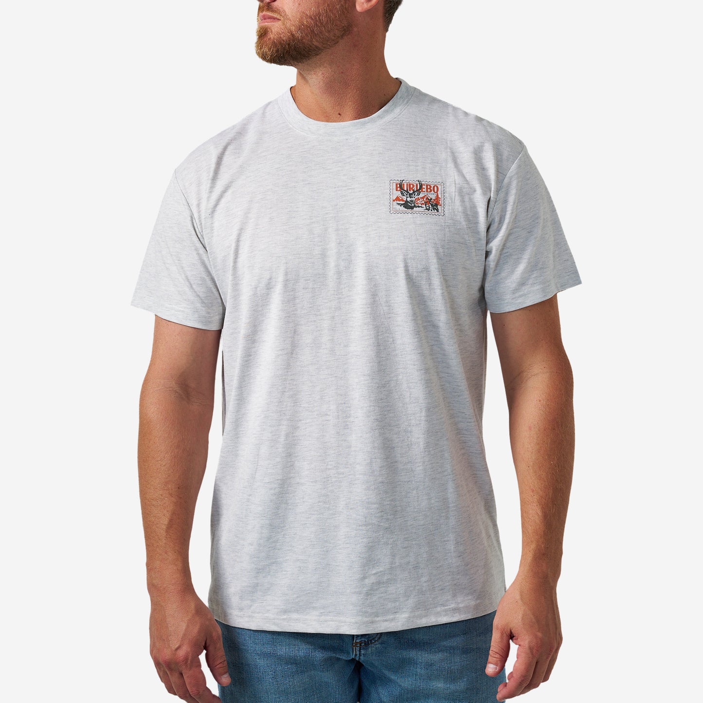 Short Sleeve Tee - Buck Stamp - Ash Grey