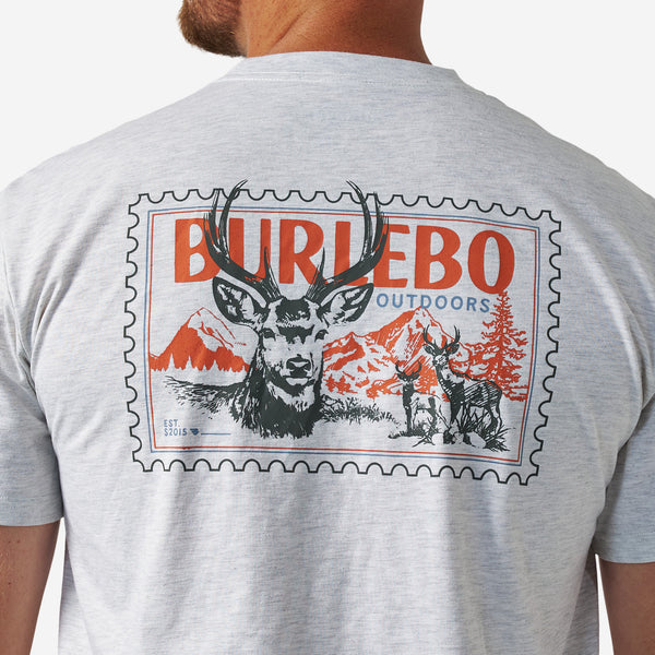 Short Sleeve Tee - Buck Stamp - Ash Grey