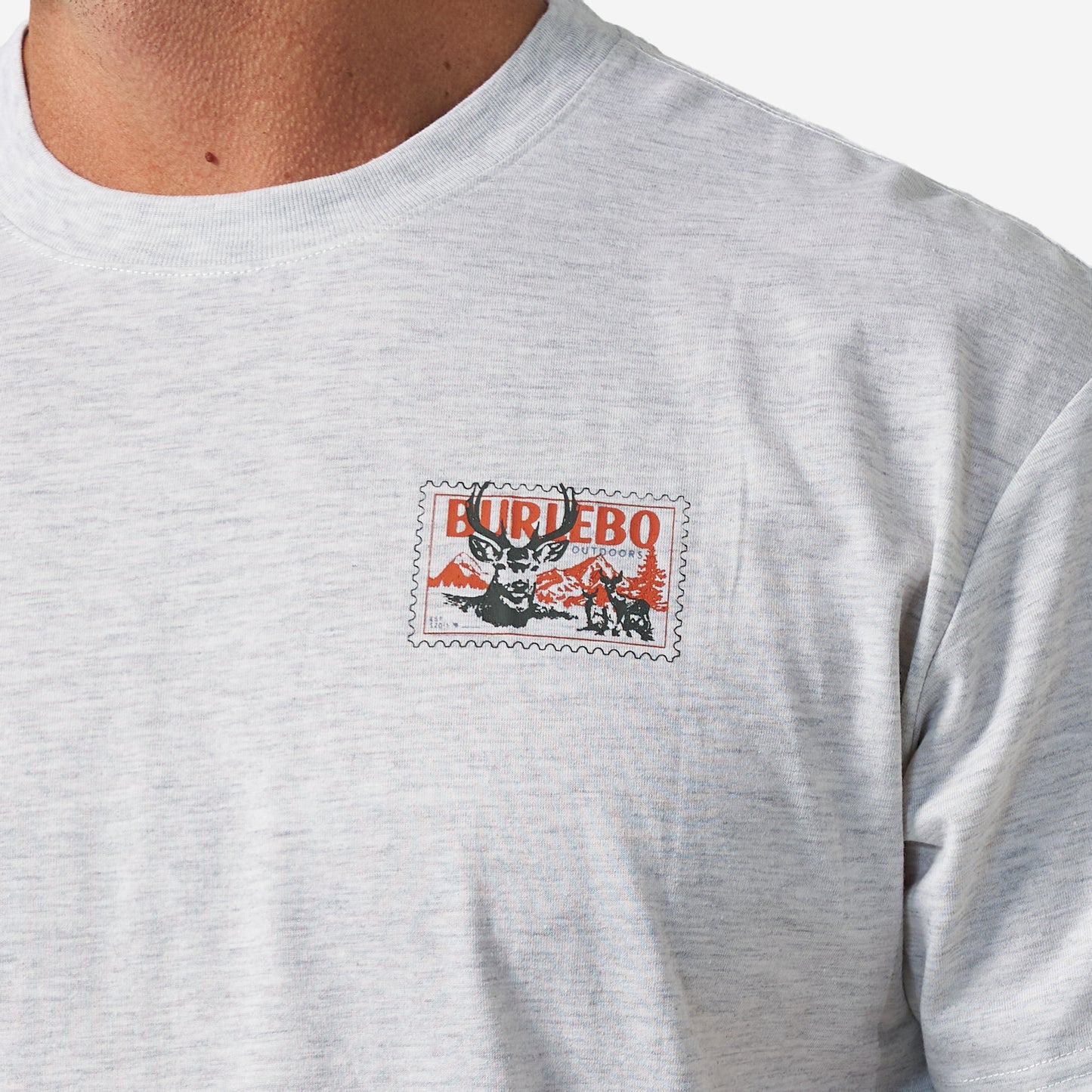 Short Sleeve Tee - Buck Stamp - Ash Grey
