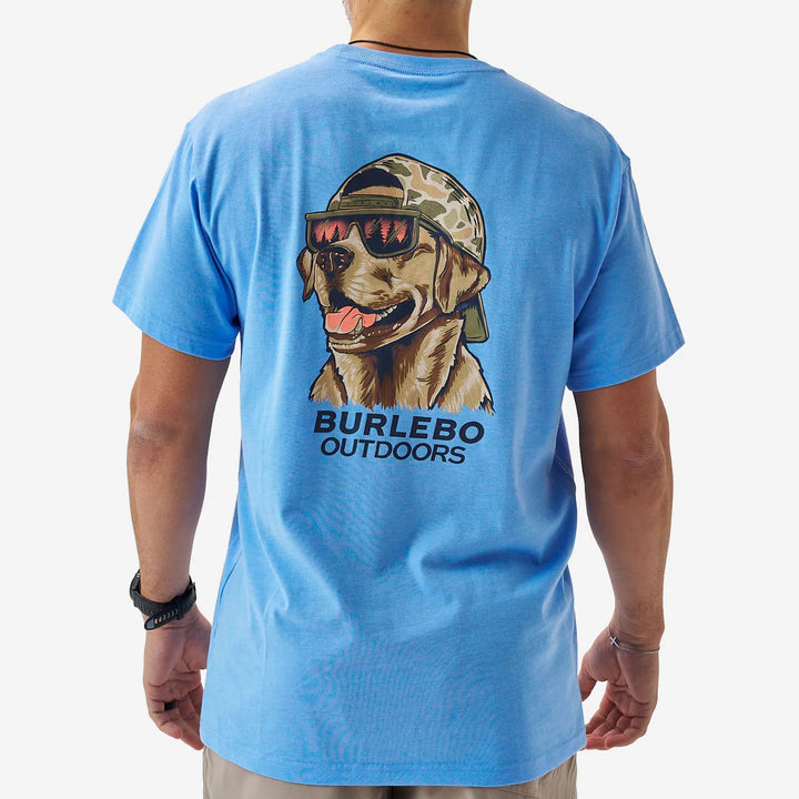 SS Tee - Mallard Camo Dog - Periwinkle Blue