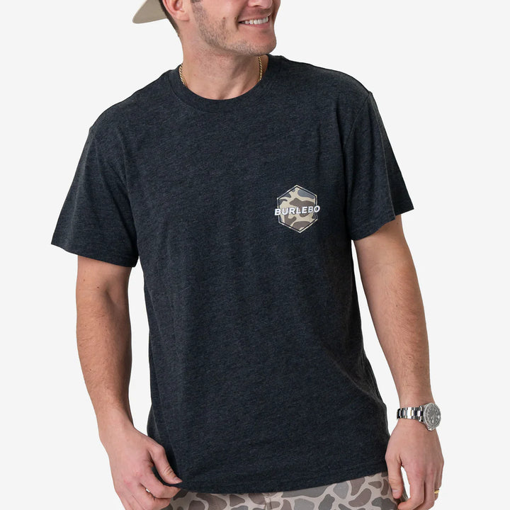 SS Tee - Rad Dad Deer Camo - Heather Black