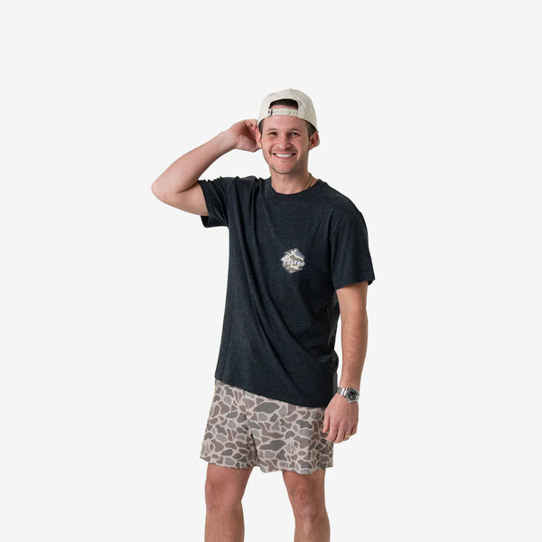 SS Tee - Rad Dad Deer Camo - Heather Black