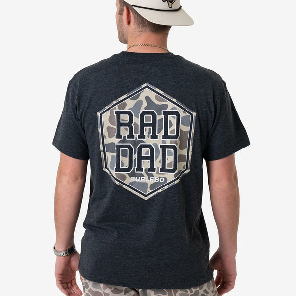 SS Tee - Rad Dad Deer Camo - Heather Black
