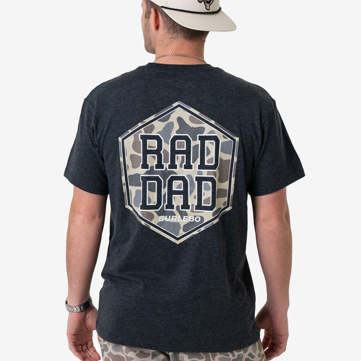 SS Tee - Rad Dad Deer Camo - Heather Black