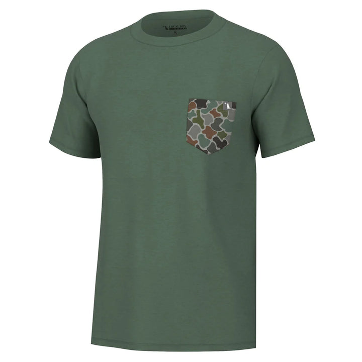 Heather Blend Crew Tee - Pine