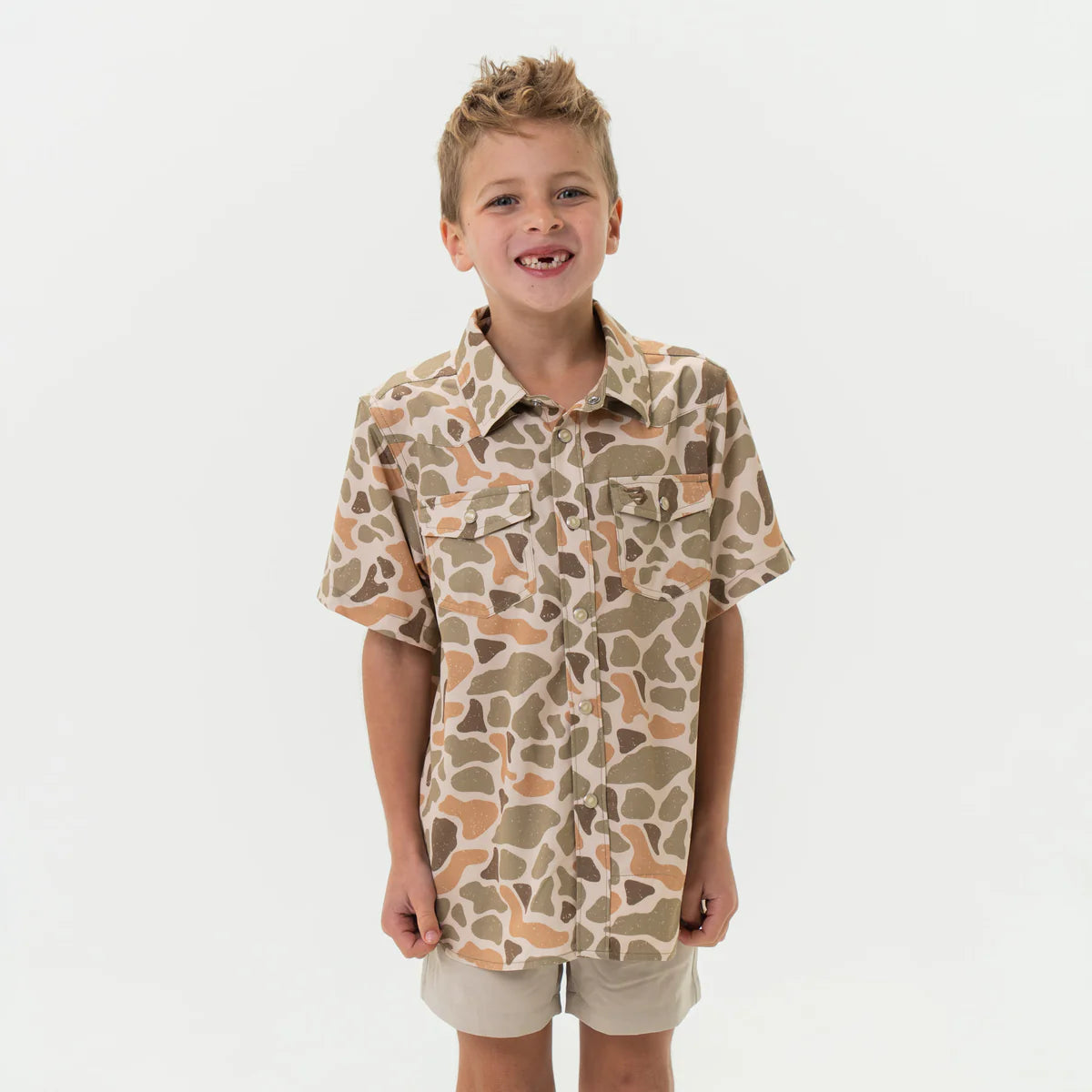 Youth Performance Western  Shirt - Venado Camo