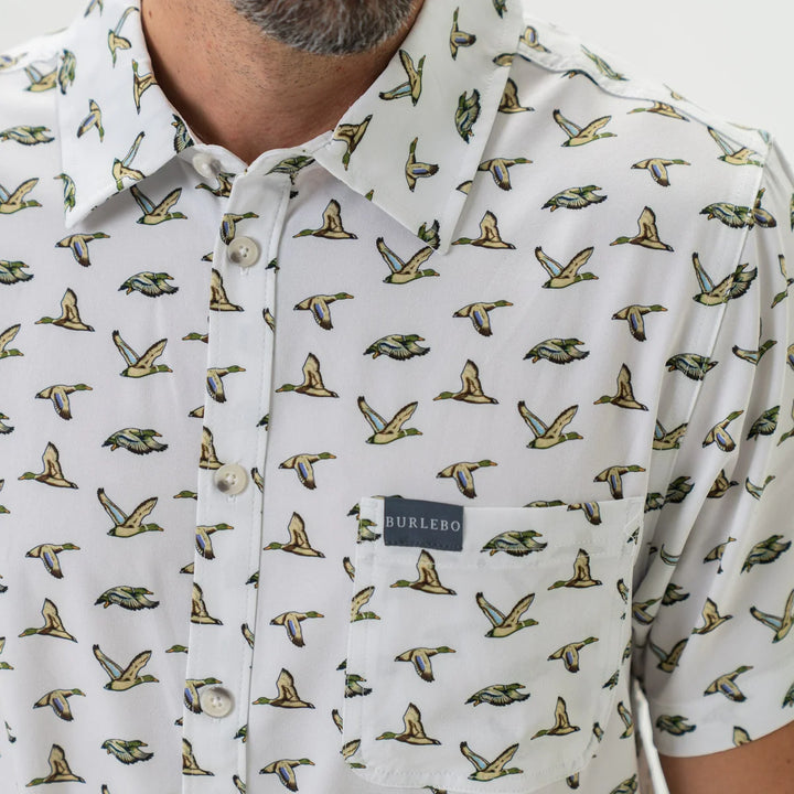 Performance Button Up - Flying Mallard Ducks