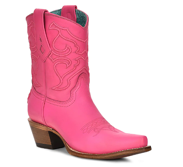 Fuschia Embroidery Ankle Boot