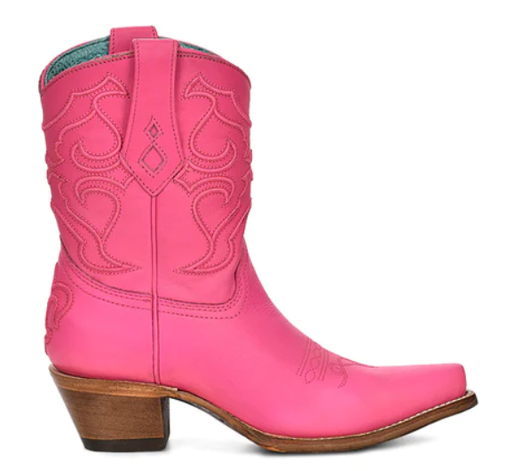 Fuschia Embroidery Ankle Boot