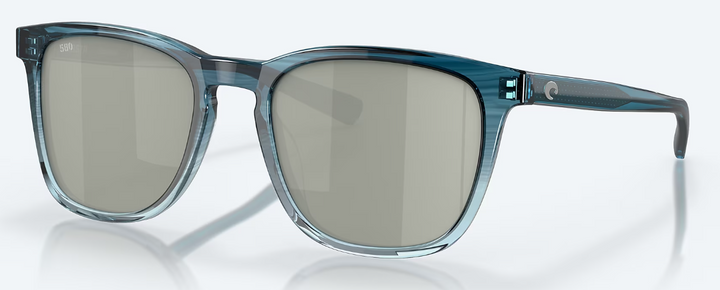 Sullivan Polarized Sunglasses - Shiny Deep Teal Fade Gray Silver Mirror 580G