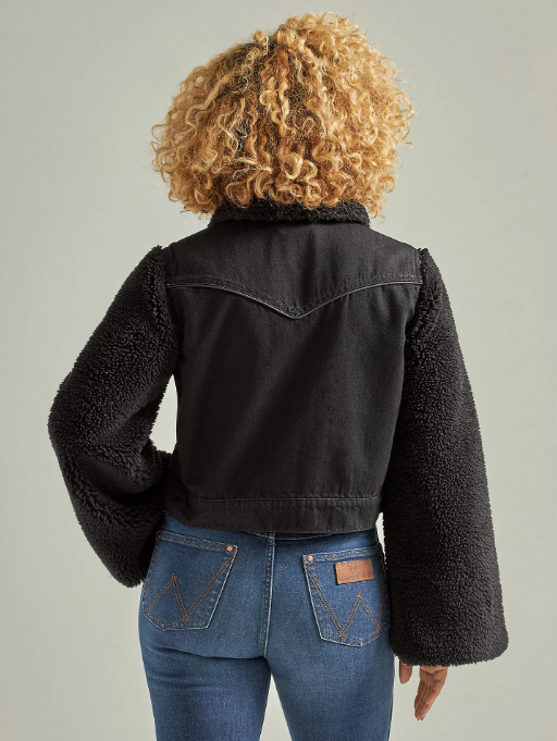 Women's Wrangler Retro® Denim Contrast Sleeve Jacket - Black