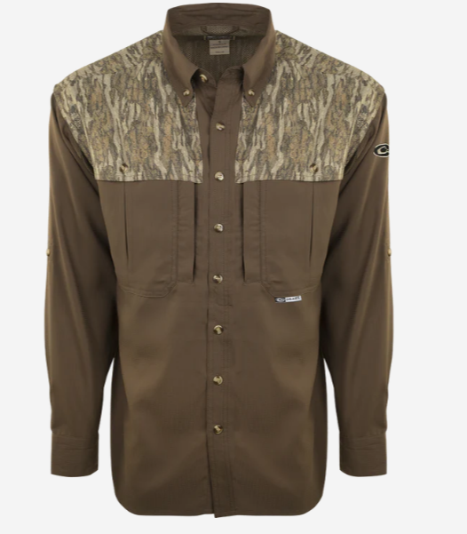 EST Two-Tone Camo Flyweight Wingshooter's Shirt L/S - Bottomland