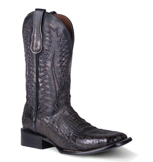 Caiman Wide Square Toe - Chocolate/Black