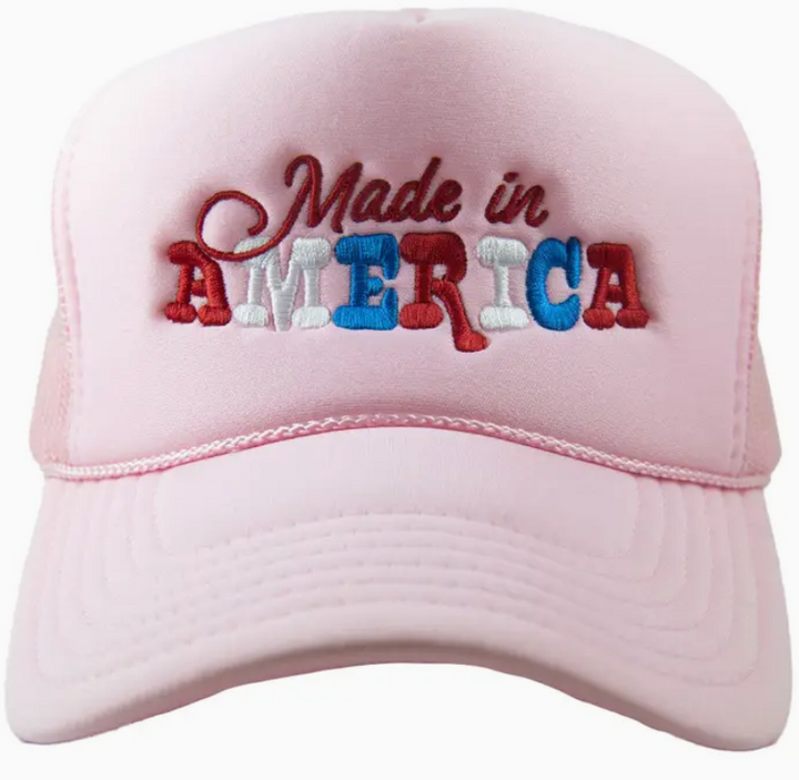 Made In America Foam Trucker Hat - Light Pink