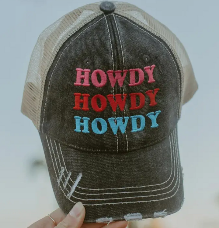 Howdy Howdy Howdy Trucker Hat - Black