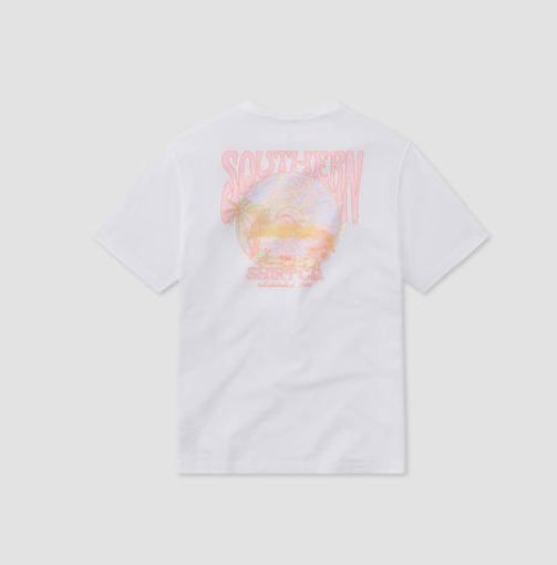 Tropical Sunset Tee - Bright White