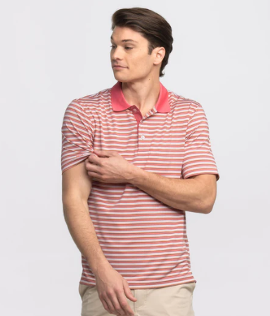 Somerset Stripe Polo - Dusty Sunrise