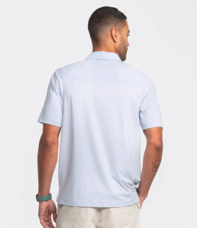 Heather Madison Stripe Polo - Powder Blue