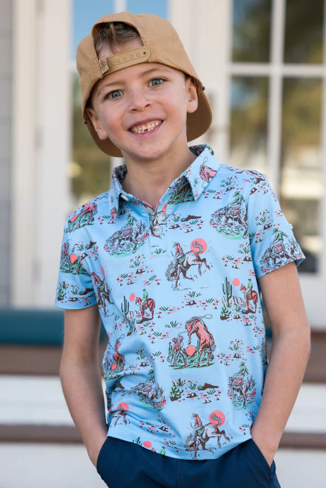 Youth Performance Polo - Cowboy Up