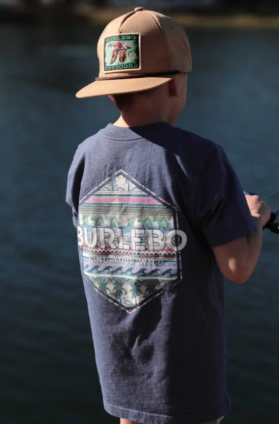 Youth Palms and Fins Logo - Heather Navy