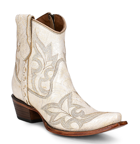 Vintage White Ankle Boots
