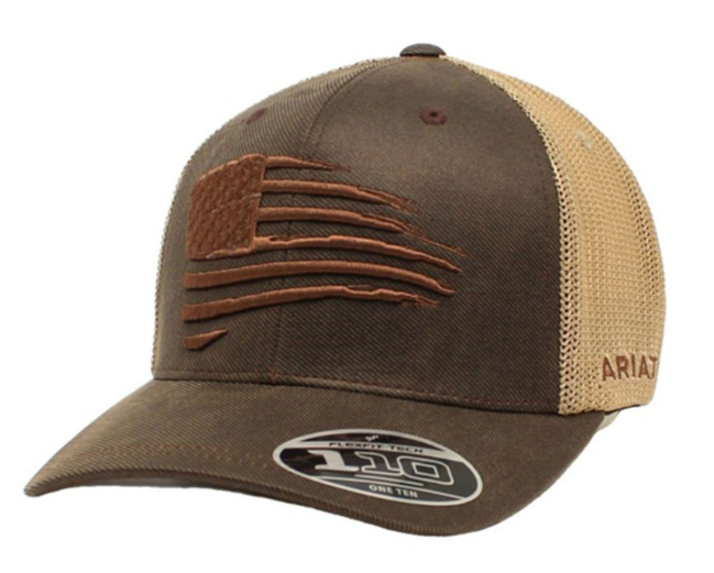 Flag Emblem Ball Cap - Brown Oilskin