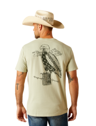 Ariat Eagle Flag SS Tee - Desert Sage Heather