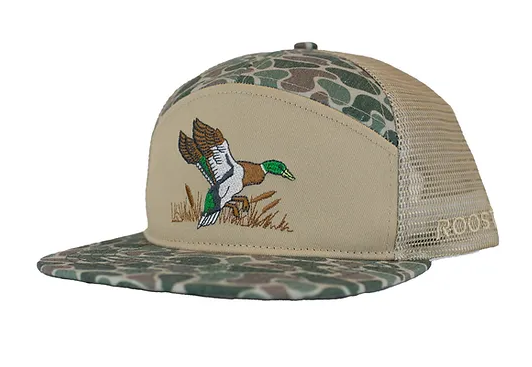 Youth Roost 7 Panel 3D Puff Full Color Duck Logo - Camo