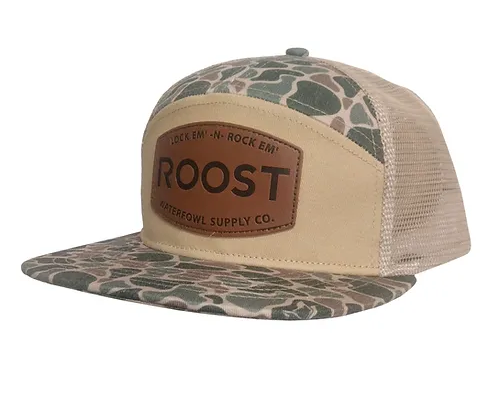 Roost 7 Panel Leather Patch - Camo