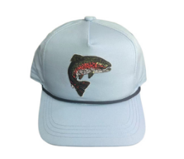 Rainbow Trout 5 Panel Performance Rope Hat - Sky Blue