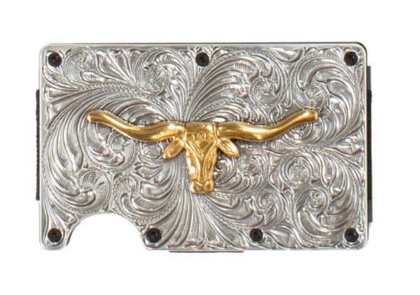 3D Men's Longhorn Utility Wallet - Gold