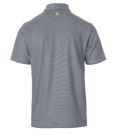 Roost Wide Stripe Polo - Navy