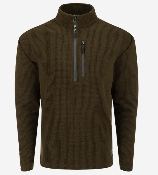 Fall River Grid Fleece Half-Zip Pullover - Kalamata Olive