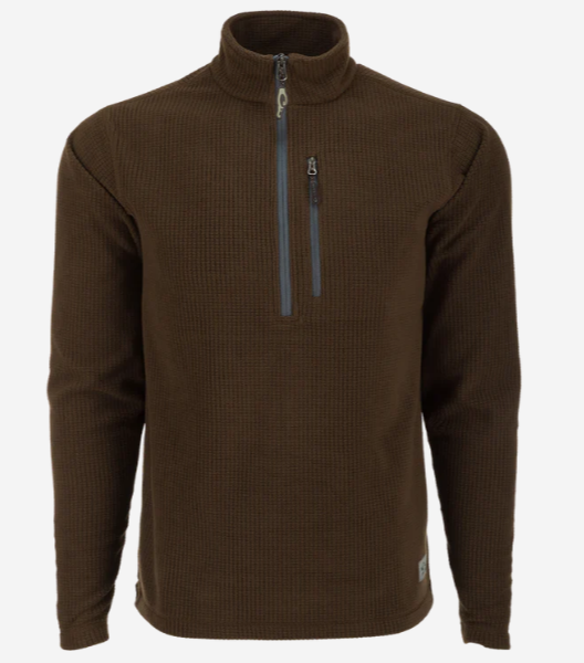 Fall River Grid Fleece Half-Zip Pullover - Dark Brown