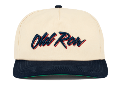 Old Row Script Snapback Hat - Cream