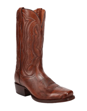 Wade Honey Brown Leather Square Toe Boot