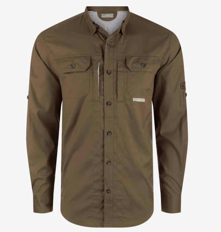 Wingshooter's Trey Dobby Button-Down LS Shirt - Choc Chip