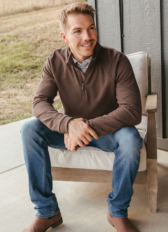 Dallas Performance Qtr Zip - Chestnut